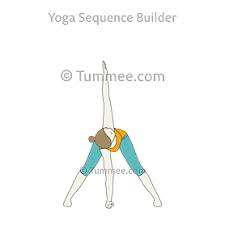 Revolved Wide Legged Forward Bend Pose Yoga Parivrtta Prasarita Padottanasana Yoga Sequences Benefits Variations And Sanskrit Pronunciation Tummee Com Forward Bend Neck Yoga Yoga Sequence For Beginners