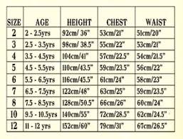 child waist sizes this is the size chart for little wings