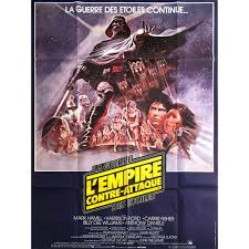 'one sheet' movie poster from 1980 for the empire strikes back, sequel to 1977's star wars. Star Wars Empire Strikes Back French Movie Poster 47x63 In 1980
