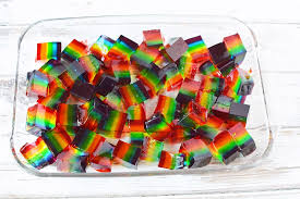 Rainbow Gelatin Cubes