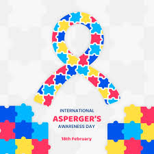 Language, communication and the use of symbols in normal and autistic different, not less: Free Vector Colorful Pieces Of Puzzle Ribbon Aspergers Awareness Day Hand Drawn
