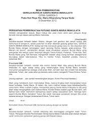 Misa Pemberkatan Gereja Katolik Santa Maria