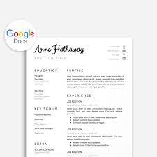 This unique google docs resume template offers a dark gray background with contrasting letters colors. Google Doc Resume Template Resume Template Google Doc Google Etsy