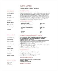 General warehouse worker resume examples · maintained inventory of materials and supplies on hand in shop and yard; Free 9 Sample Warehouse Worker Resume Templates In Ms Word Pdf