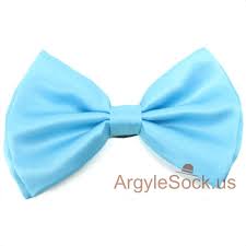 Light Blue Bow Tie With Elastic Back Strap For Wedding Groomsmen Socks Gift Argyle Socks For Men And More