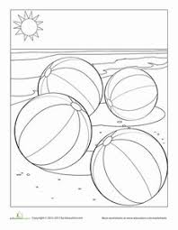 Black And White Beach Ball Clipart Free Beach Ball Worksheet Education Com Coloring Pages Beach Coloring Pages Beach Ball Crafts