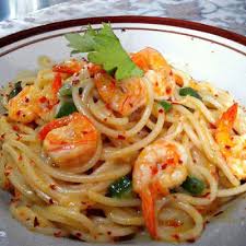 Italian Food Spaghetti Curry Scampi Makan Malam Makanan Sehat Balita