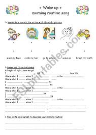 Tiktokers are getting nostalgic with the latest music trend with the audio clip used in more than. Wake Up Morning Routine Song Esl Worksheet By Frotea