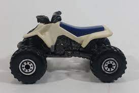 1991 Hot Wheels Suzuki Quadracer Cream White Die Cast Atv Toy Vehicle Hot Wheels Suzuki Toy Vehicles