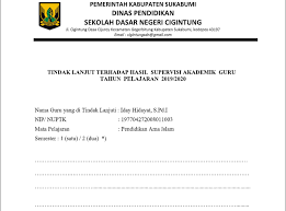 Contoh Format Program Tindak Lanjut Supervisi Akademik Terkini Bloggersiana