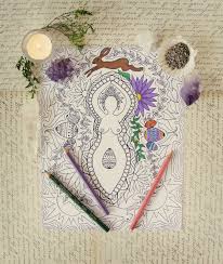 There are tons of great resources for free printable color pages online. Love Of The Goddess Giveaway Ostara Goddess Coloring Page