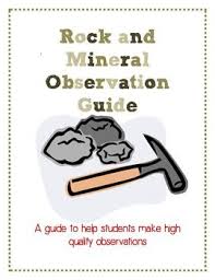 Rock And Mineral Observation Chart Science Pinterest