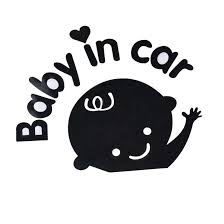 Baby On Board Sign Black And White Creatyve Baby In Car Waving Baby On Board Safety Car Decal Sticker Top Quality Unbranded Adesivos Imagens De Desenhos Desenho
