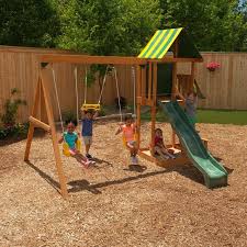 10 Amazing Swing Sets Your Kids Will Love And Yes You Can Buy Them Online Wooden Swing Set Wooden Swings Swing Set