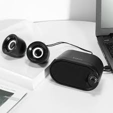 Ingin mendengarkan musik lewat speaker tapi malas karena ribet? Speaker Komputer Stereo With Led Robot Rs170 Speaker Laptop Solo Micro