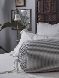 Black Tick Bolster Cover Floor Cushions Cotton Bed Linen Duck Feather Pillows