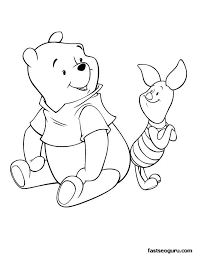 This christmas coloring page features a picture of winnie the pooh celebrating of christmas day with piglet to color. Coloring Pages Disney Characters Winnie The Pooh And Piglet