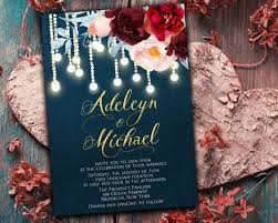 Navy Blue Burgundy Wedding Invitation By Divinegivedigital On Etsy Navy Wedding Invitations Burgundy Wedding Invitations Wedding Invitation Sets