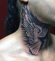 There was this guy in my college. Top 101 Best Wing Tattoo Ideas 2021 Inspiration Guide Best Neck Tattoos Wing Neck Tattoo Neck Tattoo For Guys