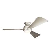 This ceiling fan maximizes air movement wherever space is limited with a 153 mm motor that drives four blades set to a full 20° pitch for optimal performance. Kichler Sola 54 Brushed Nickel Ceiling Fan