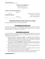 Ang mga kasunduan sa pagpapatakbo ay madalas na nangangailangan ng mga borrower upang mapanatili ang kanilang mga pisikal na asset sa ilang mga pamantayan, matugunan ang mga kinakailangan sa minimum na pagsisiwalat, makikisali lamang sa mga pinahihintulutang linya ng. Trial Memo For The Accused Tejido Pauline Ann B Advanced Legal Writing F 8 10 P M Republic Of The Philippines Regional Trial Court National Capital Course Hero