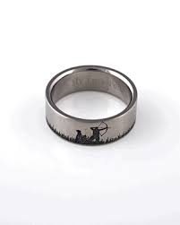 Men S Laser Carved Titanium Deer Bow Hunter Ring Archery Ring Archery Accessories Hunter Rings