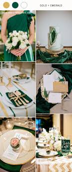Bridesmaids in emerald green dresses. Gallery Gold And Emerald Green Wedding Color Combos Inspiration Deer Pearl Flowers