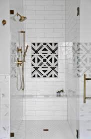 Mosaic tile in the shower flooring and shelf area accents this clean design and the running bond grid flooring pattern directs your eye toward this. 44 Modern Shower Tile Ideas And Designs 2021 Edition