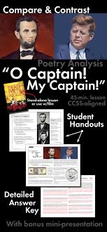 O Captain My Captain Walt Whitman Poetry Analysis American Literature Ccss Teaching Poetry American Literature Language Arts Classroom
