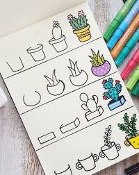Wooden Table With Markers And Sketch Book On It Cute Easy Drawings Step By Step Tutorial How T In 2020 Doodle Art For Beginners Doodle Art Journals Art Drawings Simple