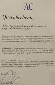 Con Una Carta Adjunta A Las Compras Arturo Calle Pide Apoyo A Sus Clientes Forbes Colombia