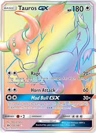 The user stabs the target with a horn that rotates like a drill. Tauros Gx Pkmncards