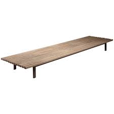 Saltoro sherpi wooden coffee table with checkered pattern mirror insets silver by saltoro sherpi. Extra Large Charlotte Perriand Slat Bench Or Coffee Table 1950s For Sale At 1stdibs