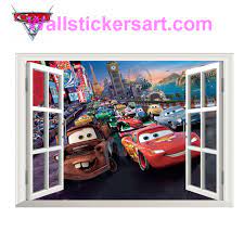 3d Diy Pixar Cars Lightning Mcqueen Free Shipping Photo Pvc Wall Decals Adhesive Family Walll Sticke Kids Room Wall Stickers Art Wall Kids Diy Wall Decals