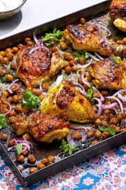 Sheet Pan Chicken With Chickpeas Cumin And Turmeric Recipe Recipe Turmeric Recipes Recipes Chicken Recipes