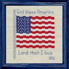 Love coffee and cross stitch pattern a freebie cross stitch pattern was on the agenda, so here it is. God Bless America Flag Cross Stitch Pattern By Susan Saltzgiver Crosstitch Com