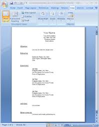 word document resume template