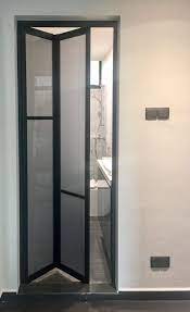 When closed, the rectangular door also gives the wall a much sleeker finish than an. Bathroom Bifold Door Toilet Door Design Folding Bathroom Door Sliding Bathroom Doors
