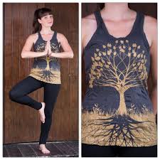 Black And Gold Tie Dye Fabric Womens Tree Of Life Tank Top Gold On Black Tie Dye Fashion Bleaching Clothes Diy Clothes