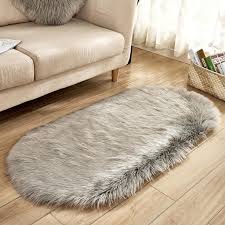 oval shaped fur rugs plush carpets fluffy comes in many colors pelus hali halilar amazonlar
