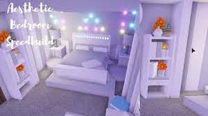Soft blue bedding tones down the boldness of the wall color. Aesthetic Bedroom Roblox Adopt Me Youtube