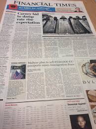 Read reviews from world's largest community for readers. Financial Times Front Page 10 Decemer 2013 Daphne Caruana Galizia