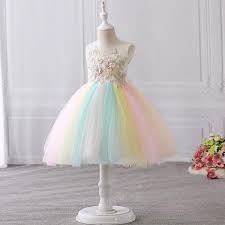 Rainbow Flower Girl Dress Short Tulle Longformaldress Flower Girl Dresses Short Flower Girl Dresses Wedding Dresses For Kids