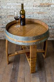 Natural Wine Barrel Side Table With Cross Braces Etsy Wine Barrel Table Wine Barrel Furniture Wine Barrel Decor