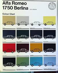 Alfa Romeo Berlina Color Chart Color Colour Chart Paint