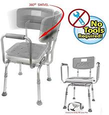 Amazon Com Mobb Premium Bathroom Swivel Shower Chair Bath Bench With Back 360 Degree Swivel Seat With Locki Shower Chair Handicap Shower Chair Swivel Seating
