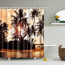 This coordinates to other fiji bath accessories and rug found else where on this site. Gwell Waterproof Tropical Beach Shower Curtain Decor Sea Love Beach Love Bora Bora Island Palm Trees Art Print Sunset Bath Curtain Brown Orange 70 86x70 86 Inch 7 Buy Online In Bahamas At Bahamas Desertcart Com Productid