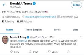 Evp of development & acquisitions the @trump organization, father, outdoorsman, in a past life boardroom advisor on the apprentice. Lewat Twitter Trump Konfirmasi Dirinya Terinfeksi Covid 19