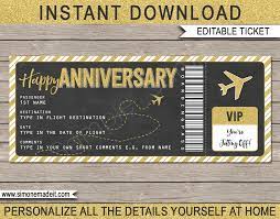 Download this premium vector about airplane ticket template, and discover more than 12 million professional graphic resources on freepik. Anniversary Boarding Pass Gift Ticket Template Surprise Trip Reveal