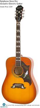 Epiphone Dove Pro This Is The Highest Rated Acoustic Electric Guitar In The 300 To 500 Price Range Acoustic Cool Electric Guitars Acoustic Electric Guitar